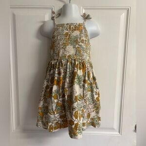 2T Kate Quinn Gold/Mint Green/Beige/ Brown Farm floral smocked sundress. In EUC!